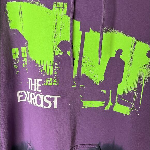 The Exorcist Unisex Pullover Hoodie in Purple Black and Green Size 2XL - Picture 2 of 5